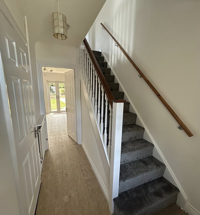 Upstairs Hall and stairs redecorated